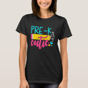 Camiseta Primeiro Dia Da Escola Pré K Professores Cutie Est