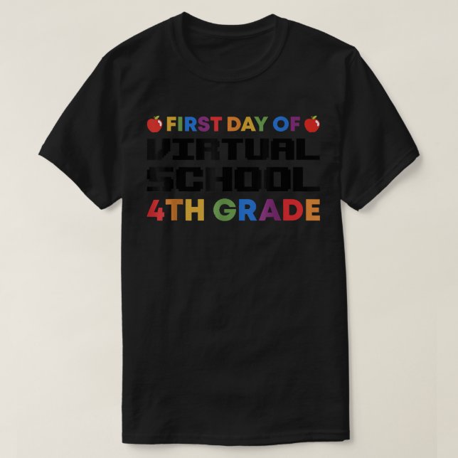 Camiseta Primeiro Dia da Escola Virtual - 4º Ano De Volta À (Frente do Design)