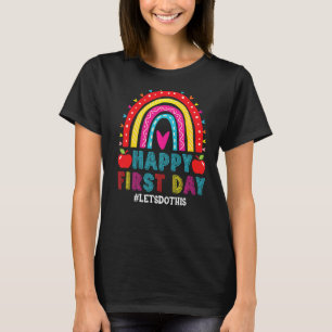 Camiseta Primeiro Dia De Boas-Vindas À Escola Feliz