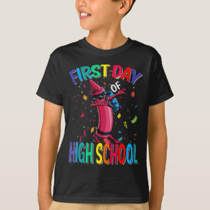 Camiseta Primeiro Dia De Camisa-T De Crayon Segundo grau