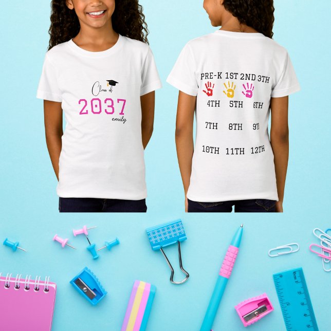 Camiseta Primeiro dia de escola, classe de impressão de mão (Criador carregado)