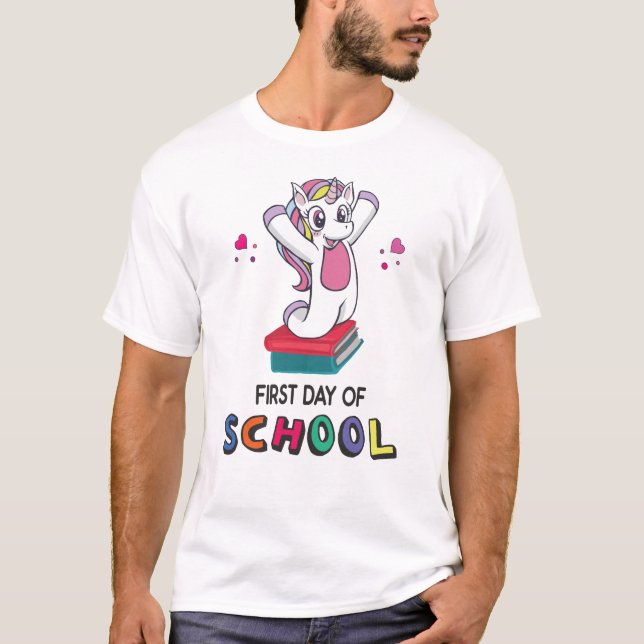 Camiseta Primeiro dia de escola Unicórnio (Frente)