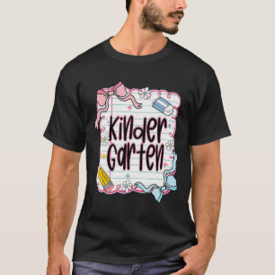 Camiseta Primeiro Dia De Jardim De Infância Laço Coquette P