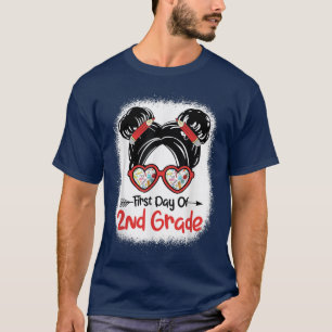 Camiseta Primeiro Dia De Meninas Da Escola Mensagem Bun Pri