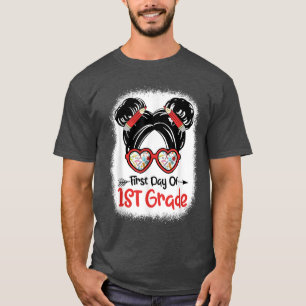 Camiseta Primeiro Dia De Meninas Da Escola Mensagem No Prim