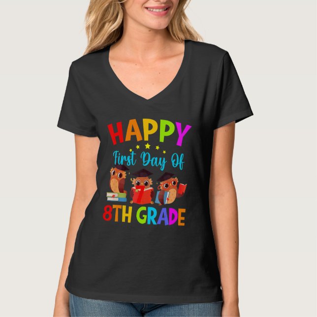 Camiseta Primeiro Dia de Oitava Graus de Professores Oitava (Frente)