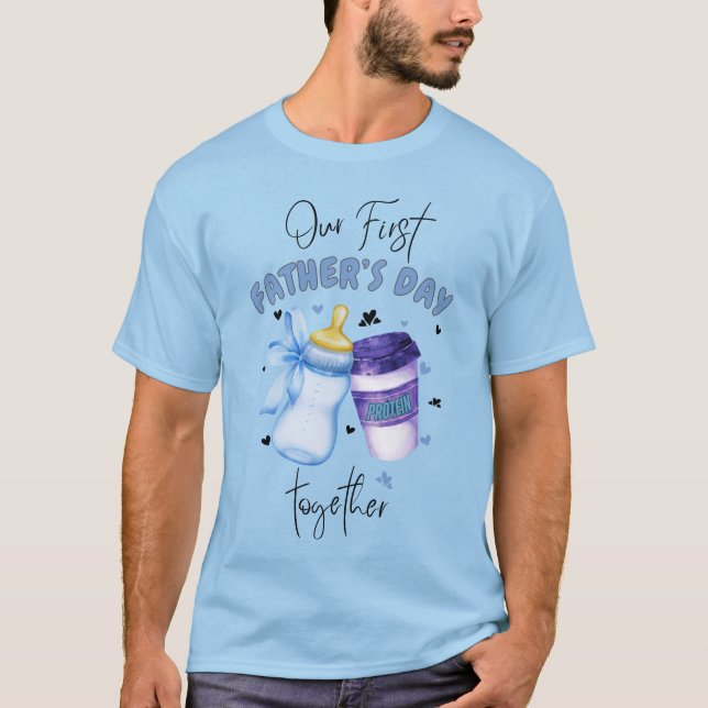 Camiseta Primeiro Dia de os pais Junto com o equipamento de (Frente)