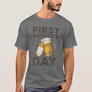 Camiseta Primeiro Dia de os pais, Pai de garrafa de cerveja