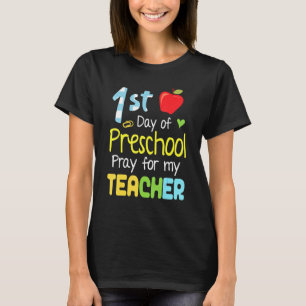Camiseta Primeiro Dia De Rezar Para O Meu Professor Happy B
