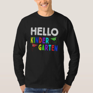 Camiseta Primeiro Dia Do Jardim De Infância Bem-Vindo Olá K