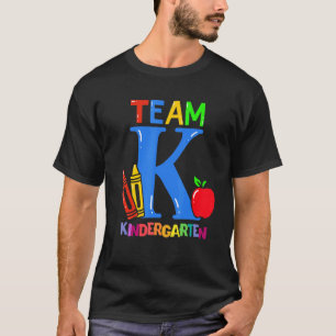 Camiseta Primeiro Dia Do Jardim De Infância Pré-K Equipe Ki