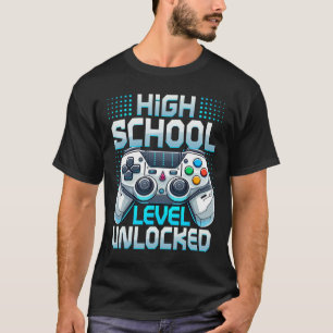 Camiseta Primeiro Dia Do Nível Do Ensino Médio Desbloqueado