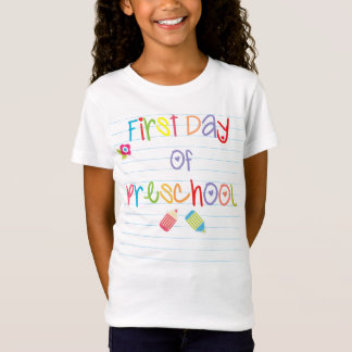 Camiseta Primeiro dia do t-shirt pré-escolar
