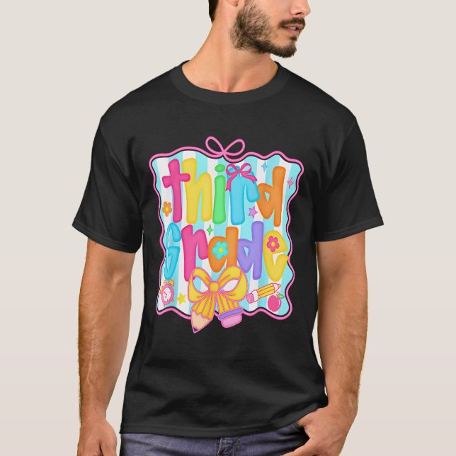 Camiseta Primeiro Dia Do Terceiro Ano Floral Bundle Para Pr (Frente)