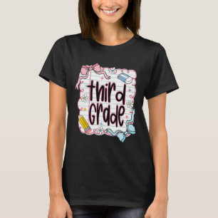 Camiseta Primeiro Dia Do Terceiro Ano Laço Coquette Para Pr