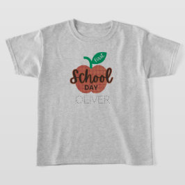Camiseta Primeiro dia escolar de volta à maçã da escola per