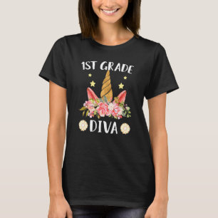 Camiseta Primeiro Grau Diva Primeiro dia de magia de unicór