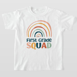 Camiseta Primeiro Grau Esquadrão Colorido retrógrado arco-í