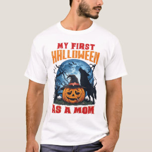 Camiseta Primeiro Halloween Como Mãe Abóbora Lua do Lobo_1