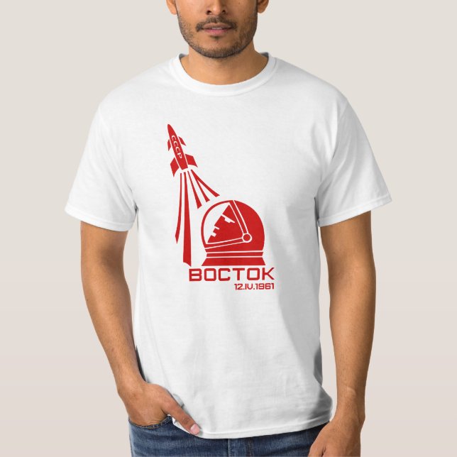 Camiseta Primeiro homem de Vostok no espaço (Frente)