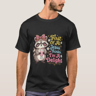Camiseta Primeiro Jesus Acha Um Delícia Meme de Guaxinim En