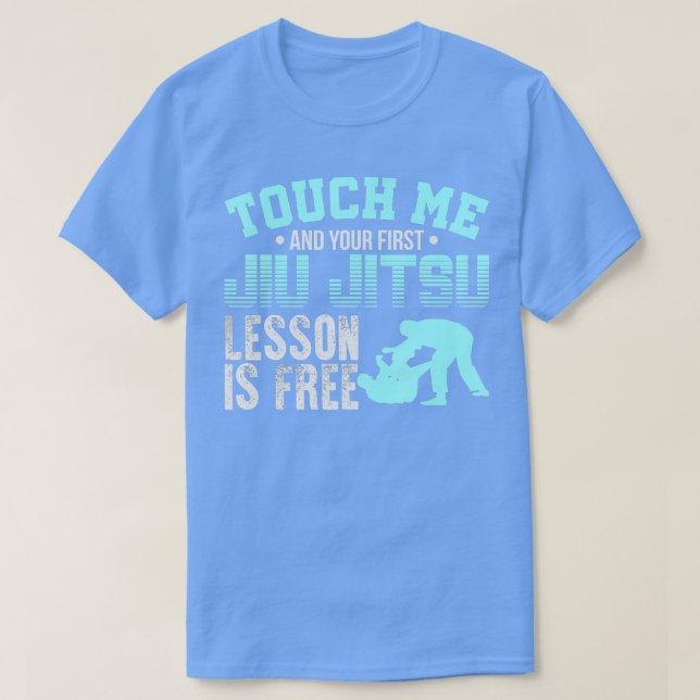 Camiseta Primeiro Jiu Jitsu Lesson me toca é livre brasilei (Frente do Design)