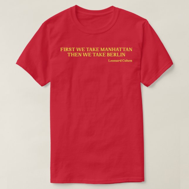 Camiseta Primeiro Levamos a mostarda de Manhattan (Frente do Design)