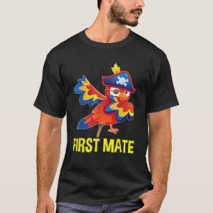 Camiseta Primeiro Mate Dabbing, papagaio, tema pirata crian