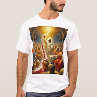 Camiseta Primeiro Milagre - Jesus Transforma Água em Vinho