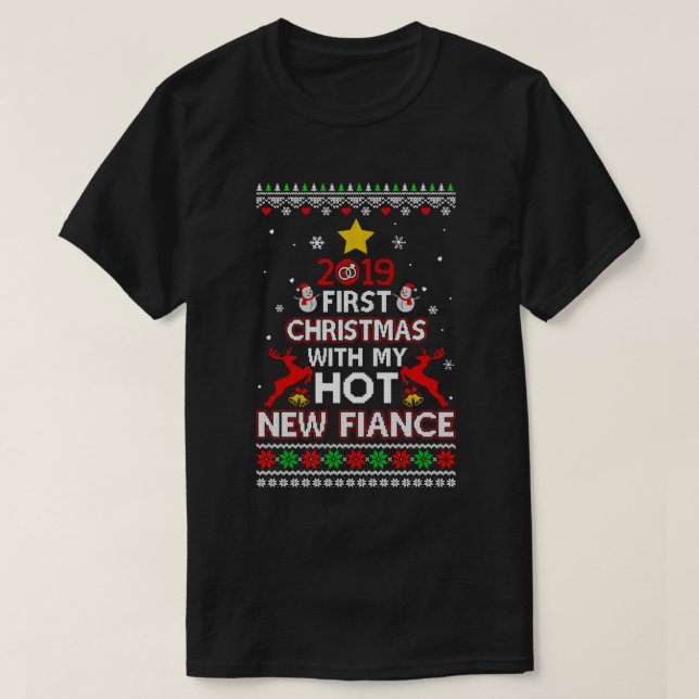 Camiseta Primeiro Natal 2019 Com O Meu Novo E Quente Suor (Frente do Design)