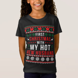 Camiseta Primeiro Natal Com Meu Marido Novo E Quente