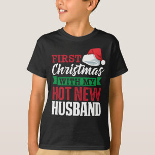 Camiseta Primeiro Natal Com Meu Novo Marido Quente