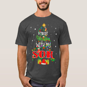 Camiseta Primeiro Natal Com Minha Família De Árvores Do Xma