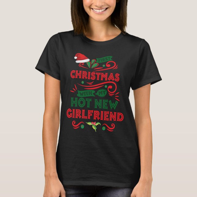 Camiseta Primeiro Natal Com Minha Nova Matchin De Namorada (Frente)