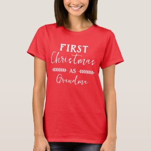 Camiseta Primeiro Natal como a vovó família de Natal