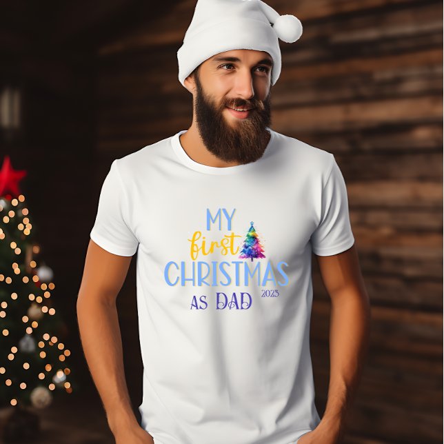 Camiseta Primeiro Natal como Árvore Neon Xmas Pai (Criador carregado)