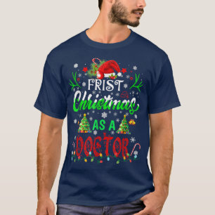 Camiseta Primeiro Natal como Doutor Santa Hat Ugly Xmas 2