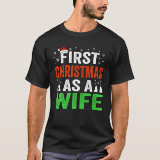 Camiseta Primeiro Natal Como Esposa 1 Rua De Natal Casada C