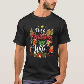 Camiseta Primeiro Natal Como Família Esposa Correspondendo 
