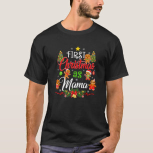 Camiseta Primeiro Natal Como Família Mamã Correspondendo Pa