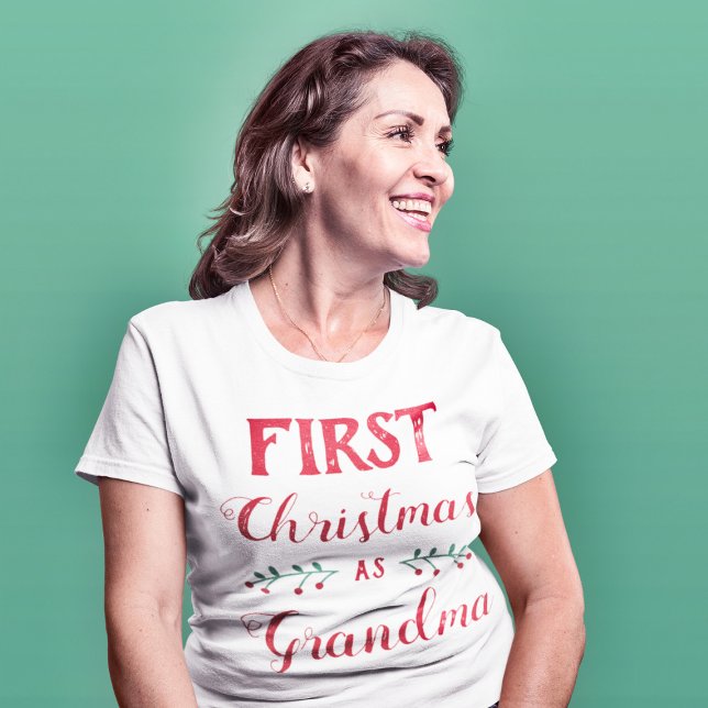 Camiseta Primeiro Natal como família vovó combinando texto  (Criador carregado)