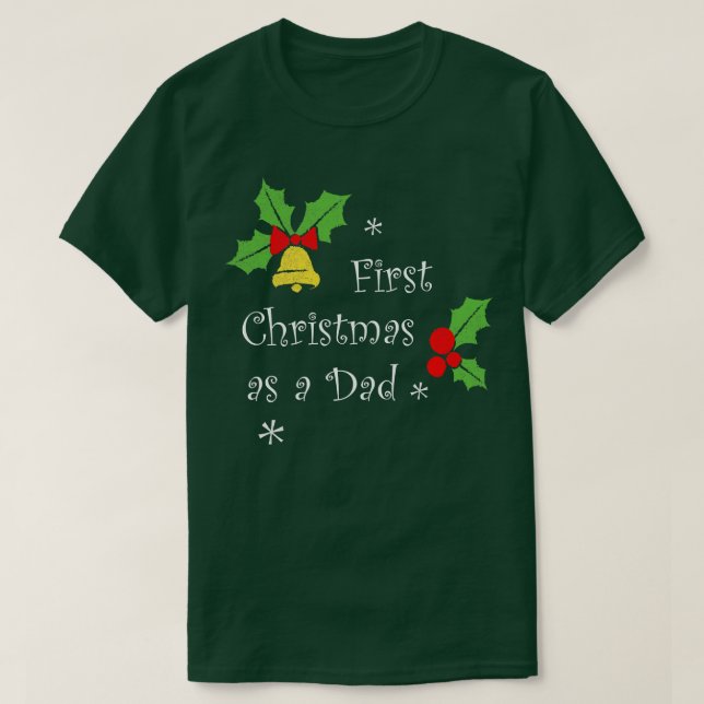 Camiseta Primeiro Natal como Festa da Família pai Natal T (Frente do Design)