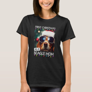 Camiseta Primeiro Natal como mãe de Beagle