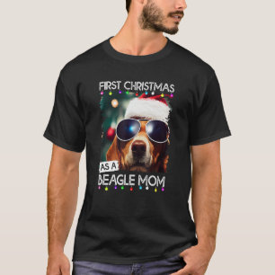 Camiseta Primeiro Natal como mãe de Beagle