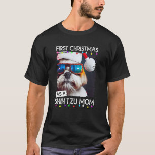 Camiseta Primeiro Natal como mãe de Shih Tzu