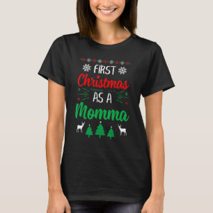 Camiseta Primeiro Natal Como Mamã Xmas Primeira Vez Mãe