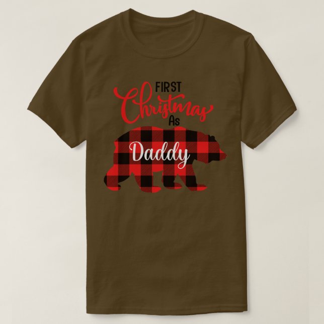 Camiseta Primeiro Natal Como Pai (Frente do Design)
