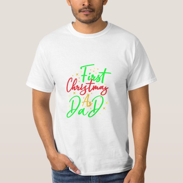 Camiseta Primeiro Natal como Pai - (Frente)