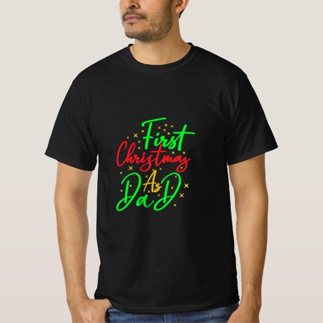 Camiseta Primeiro Natal como Pai - (Frente)