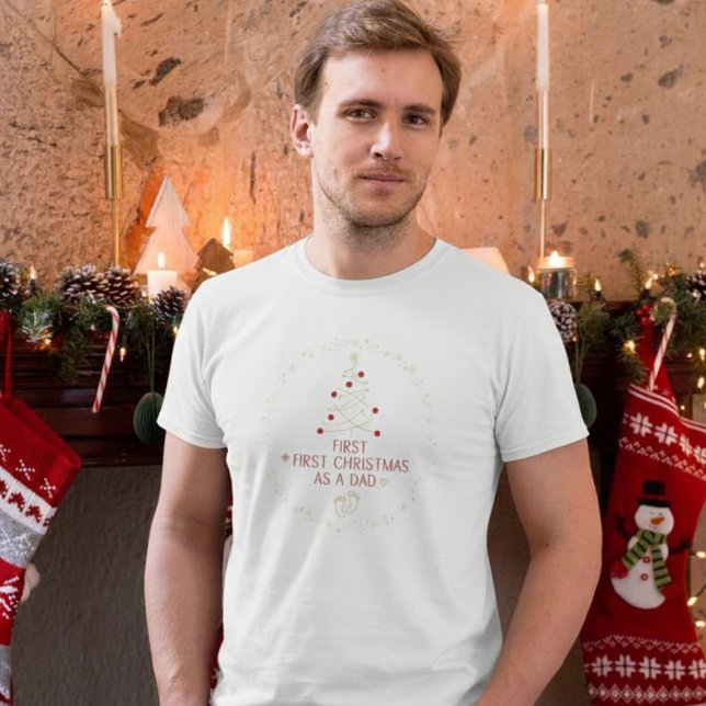Camiseta Primeiro Natal como Pai Família Combinando (Criador carregado)
